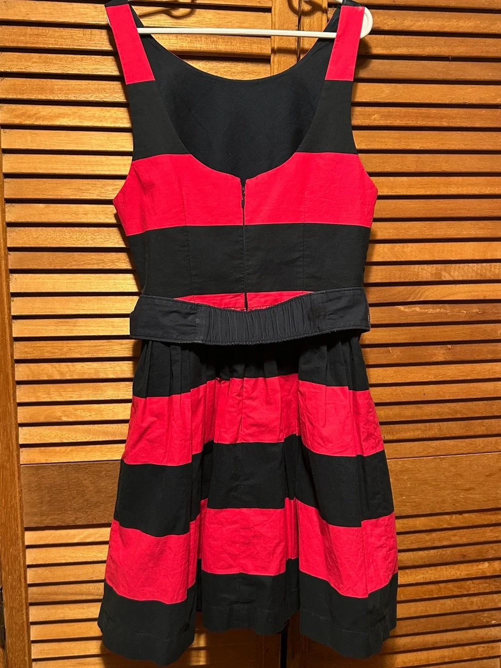 Abercrombie & Fitch Navy Blue and Pink  Striped Sleeveless Dress with Waist Bow